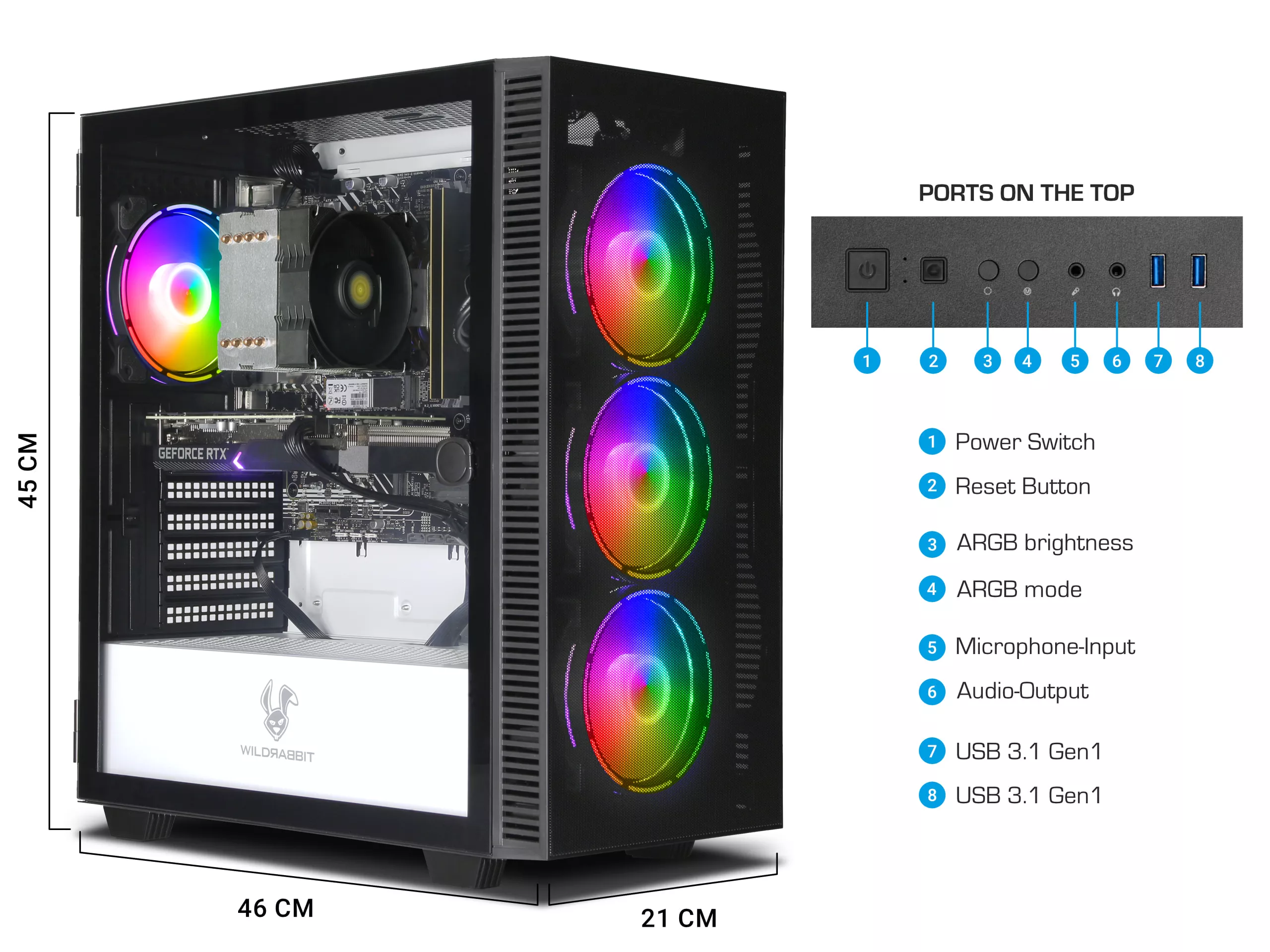 Striker Gaming PC | Intel Core i7-13700F | Nvidia GeForce RTX 4060 8GB | 16GB DDR5 RAM | 1TB NVMe SSD | Windows 11 | WLAN & Bluetooth | MS Office 2024