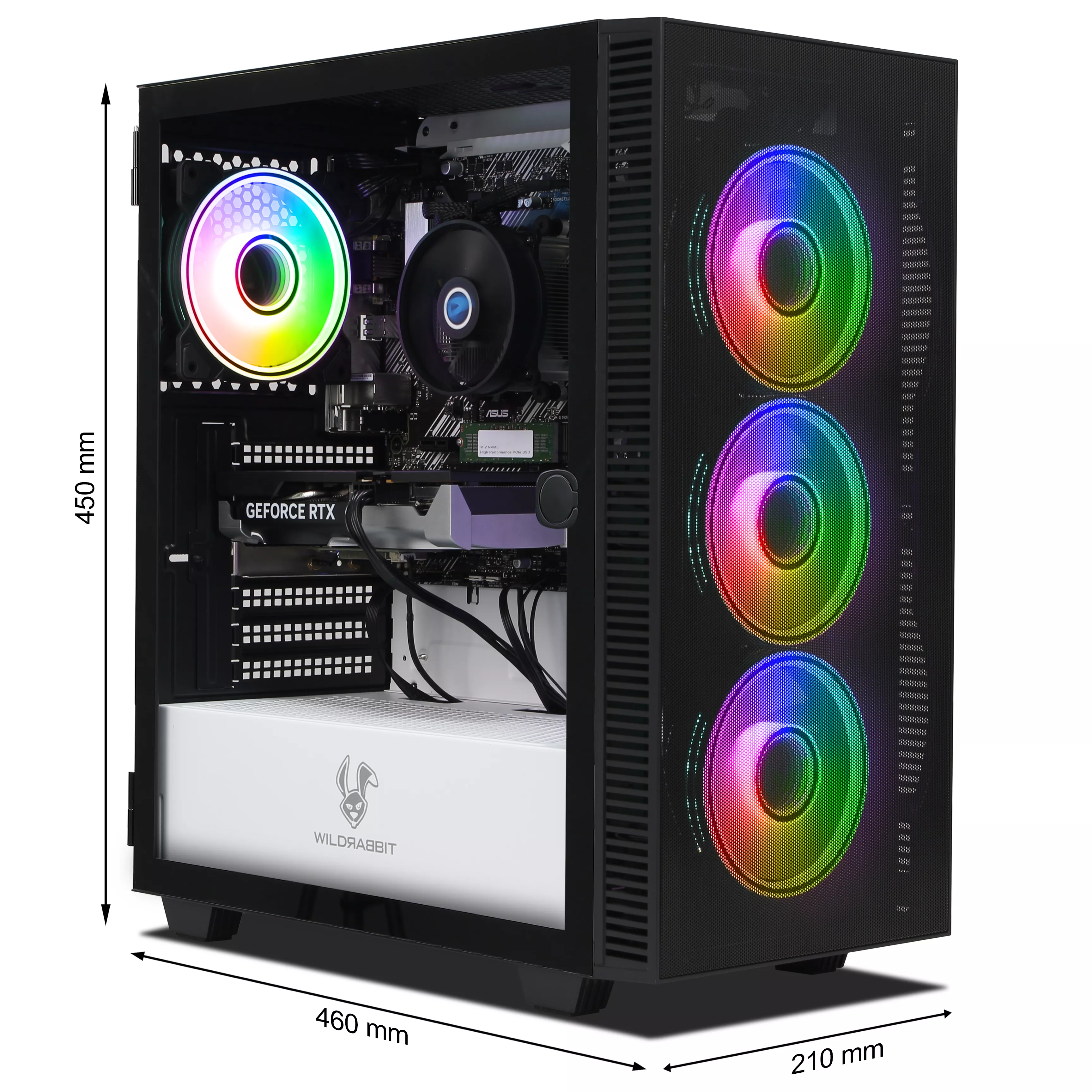 Radiant Gaming V3 | AMD Ryzen 5 5500 | Nvidia GeForce RTX 5060 8GB | 16GB RAM | 1TB NVMe SSD | Windows 11 | WLAN | Libre Office