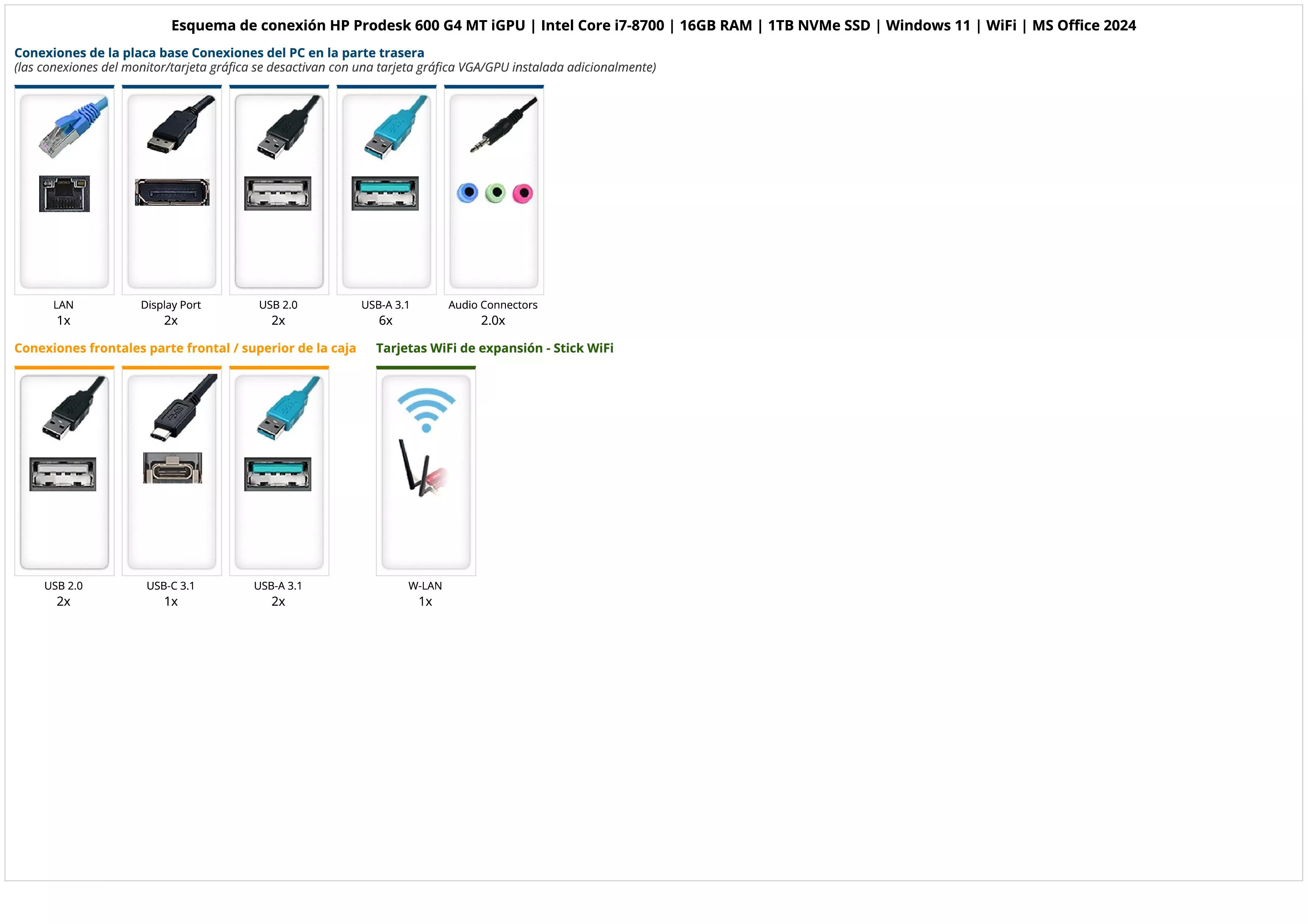 HP Prodesk 600 G4 MT iGPU | Intel Core i7-8700 | 16GB RAM | 1TB NVMe SSD | Windows 11 | WiFi | MS Office 2024 HP Prodesk 600 G4 MT iGPU | Intel Core i7-8700 | 16GB RAM | 1TB NVMe SSD | Windows 11 | WiFi | MS Office 2024