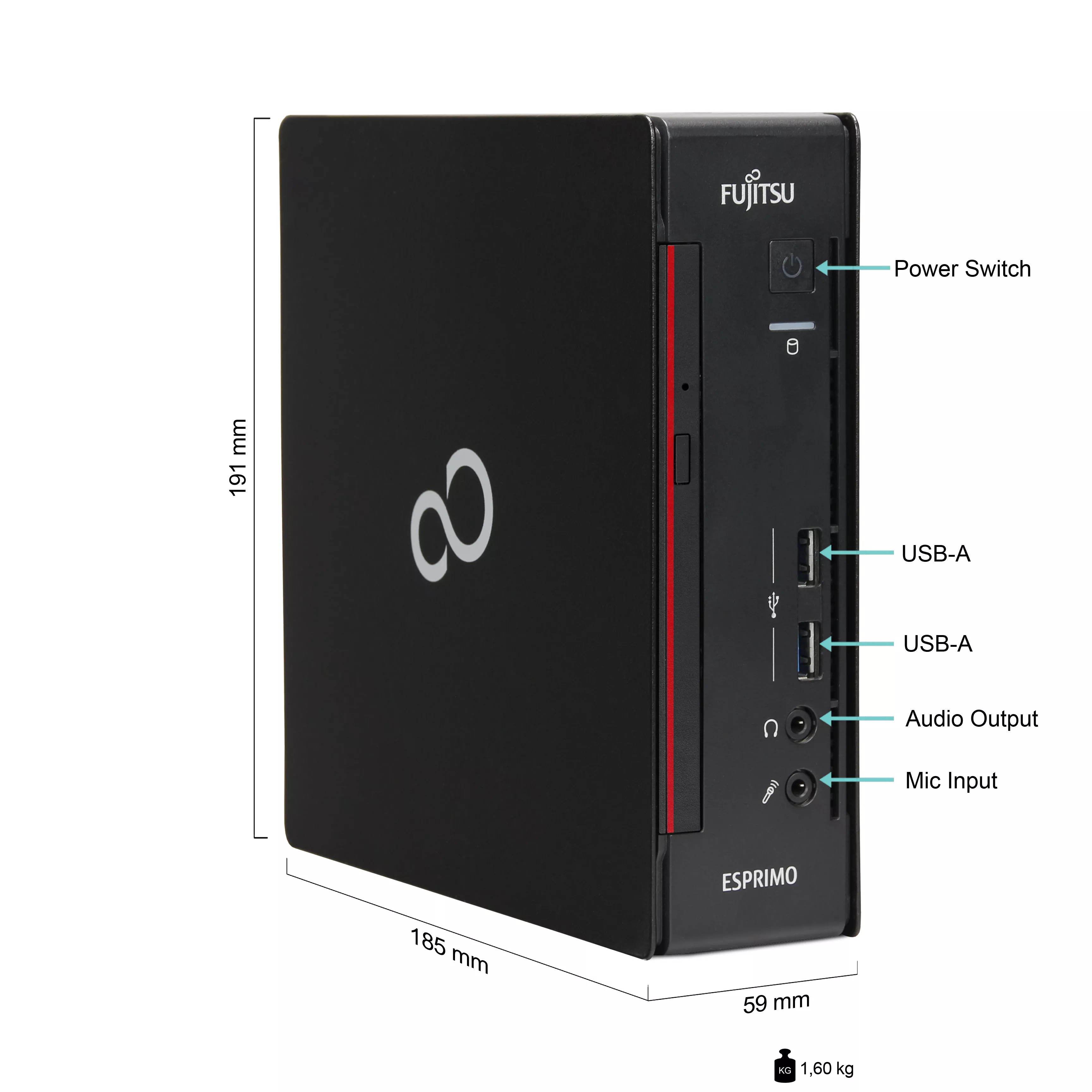 Fujitsu Esprimo Q556 Mini PC Kyoto | Intel Core i5-6500T | 8GB RAM | 512GB SSD | Windows 11 Pro | MS Office 2024 Fujitsu Esprimo Q556 Mini PC Kyoto | Intel Core i5-6500T | 8GB RAM | 512GB SSD | Windows 11 Pro | MS Office 2024