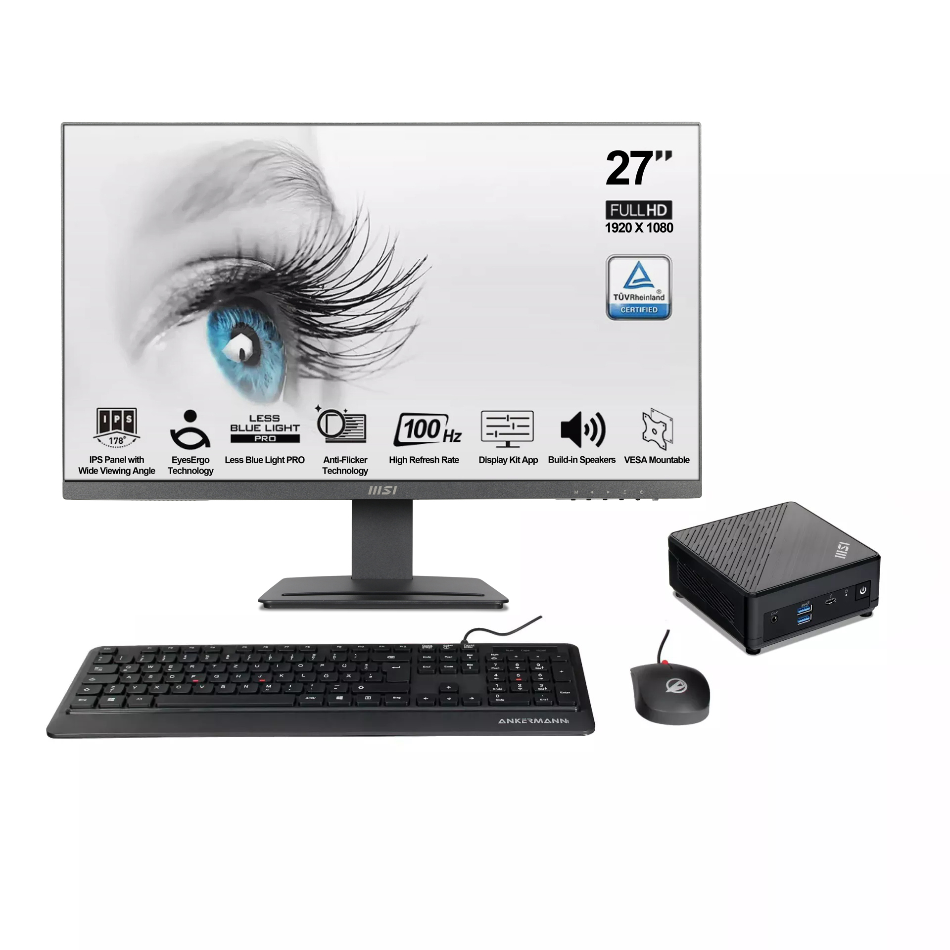 Office Cubi V3 Bundle | 32GB RAM | 1TB NVMe SSD | Windows 11 | Intel Core i7-1255U | WLAN & Bluetooth | 27" Monitor | Maus & Tastatur | MS Office 2024 Office Cubi V3 Bundle | 32GB RAM | 1TB NVMe SSD | Windows 11 | Intel Core i7-1255U | WLAN & Bluetooth | 27" Monitor | Maus & Tastatur | MS Office 2024