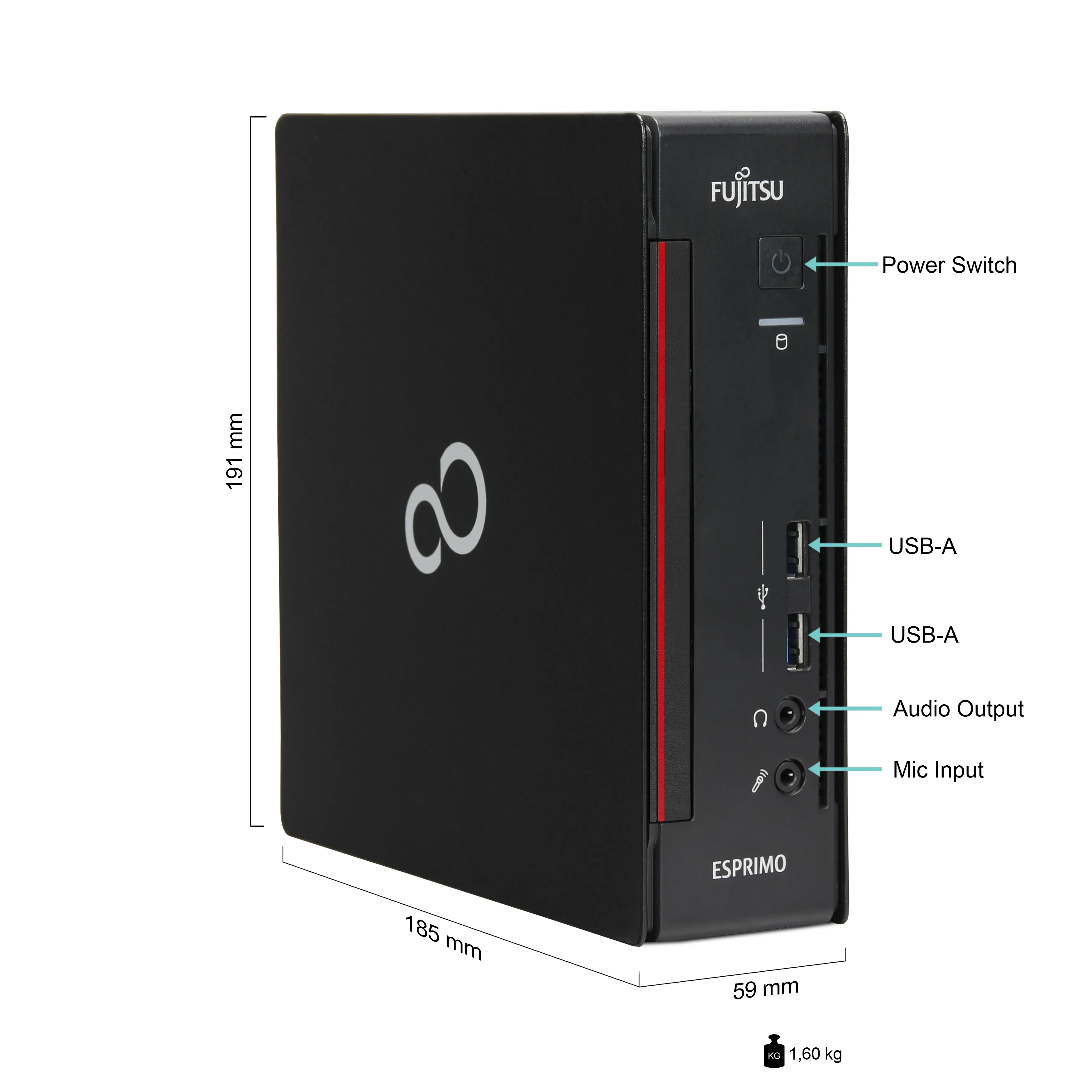 Fujitsu Esprimo Q558 Mini PC | 16GB RAM | 1TB NVMe SSD | Windows 11 | Intel Core i5-8400T | MS Office 2024