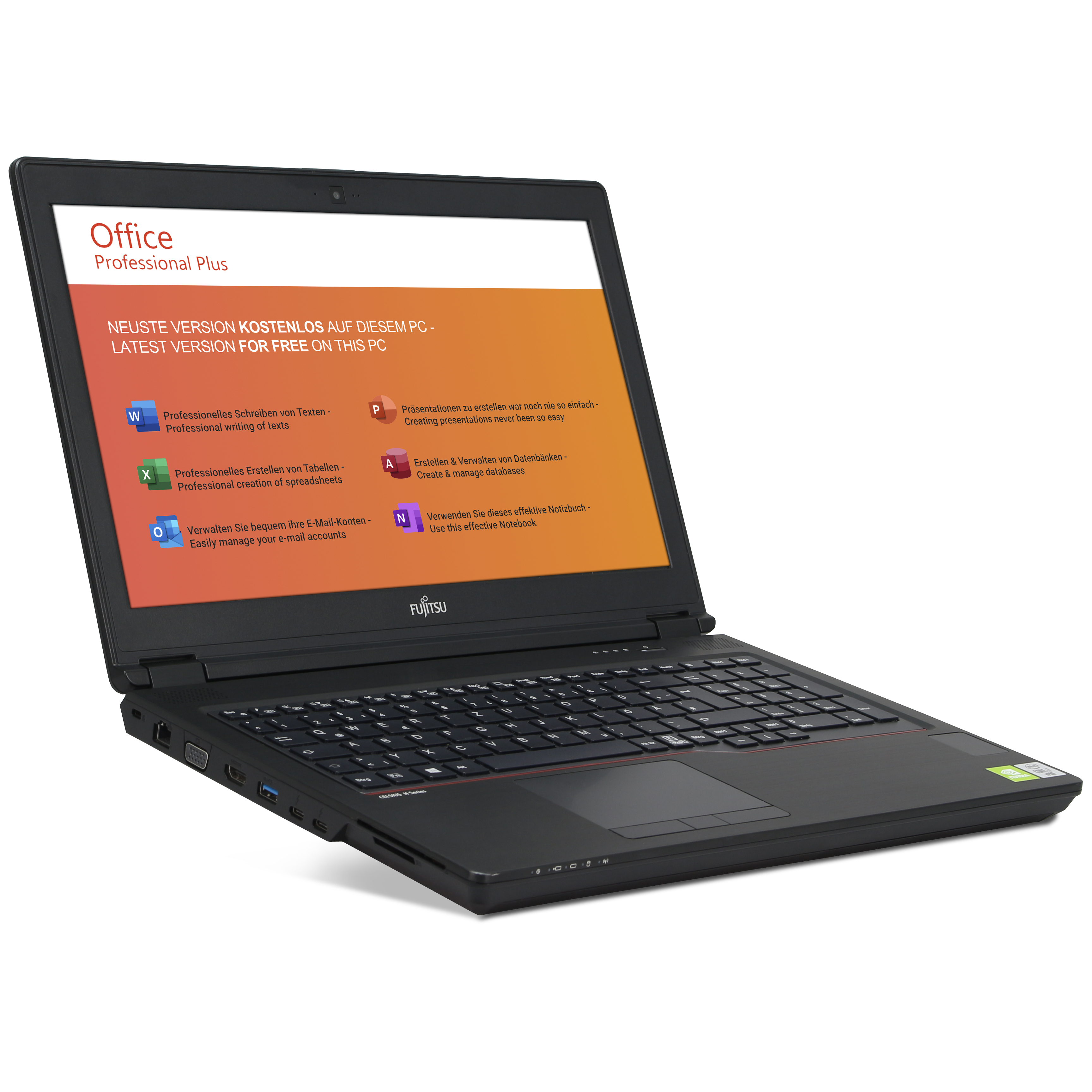 Fujitsu Celsius H7510 CAD Workstation | 32GB RAM | 512GB NVMe SSD | Intel Core i7-10850H | 15.6" Full HD Display | NVIDIA Quadro T1000 4GB | Windows 11 Pro | WLAN & BT | MS Office 2024