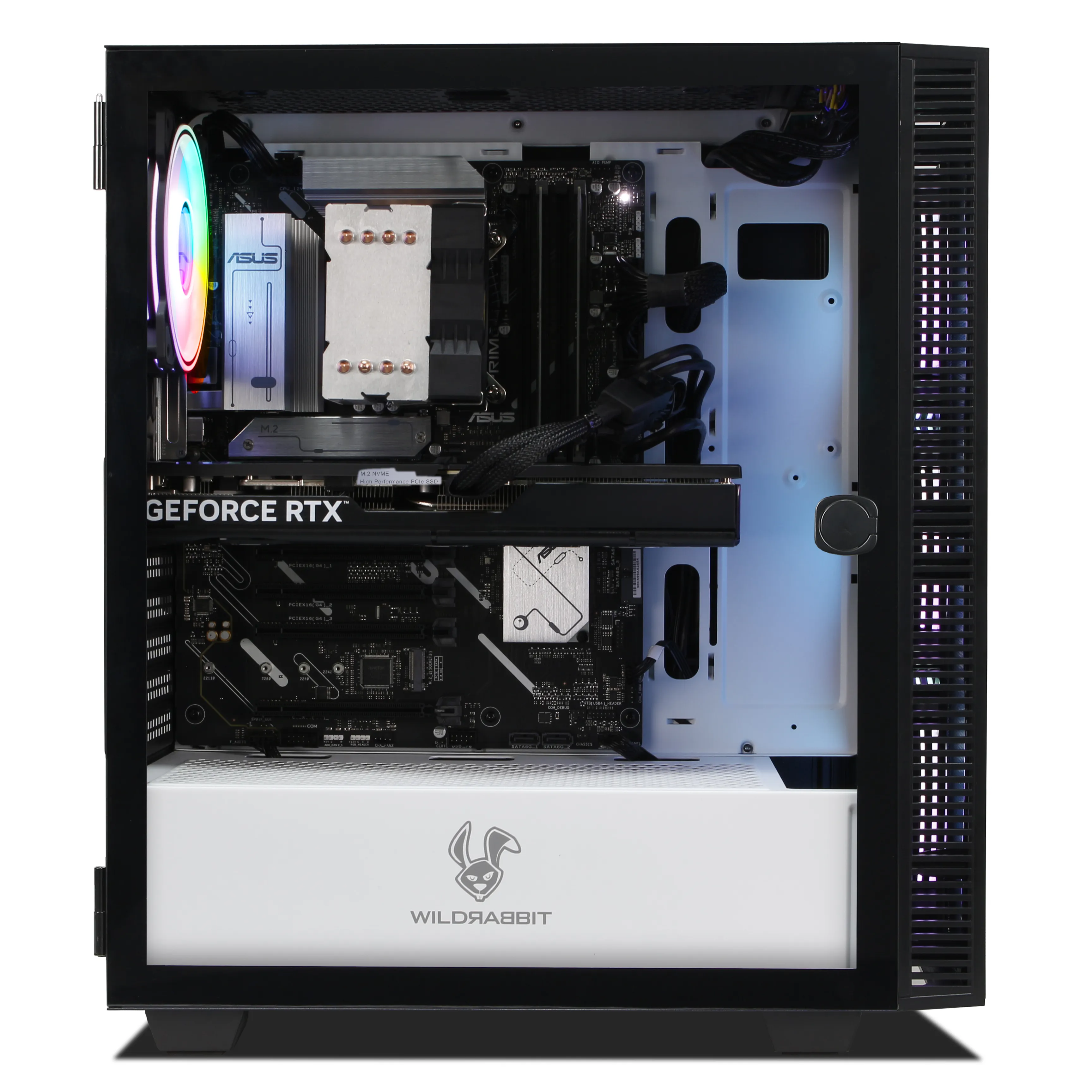Wildrabbit Ultra Bundle | Intel Core Ultra 7 265KF | Nvidia GeForce RTX 5070 12GB | 32GB DDR5 RAM | 1TB NVMe SSD | Windows 11 | WiFi & Bluetooth | Wildrabbit GMX 32" WQHD LCD Gaming Monitor | Tastiera tedesca RGB di MSI | MSI Forge Mouse
