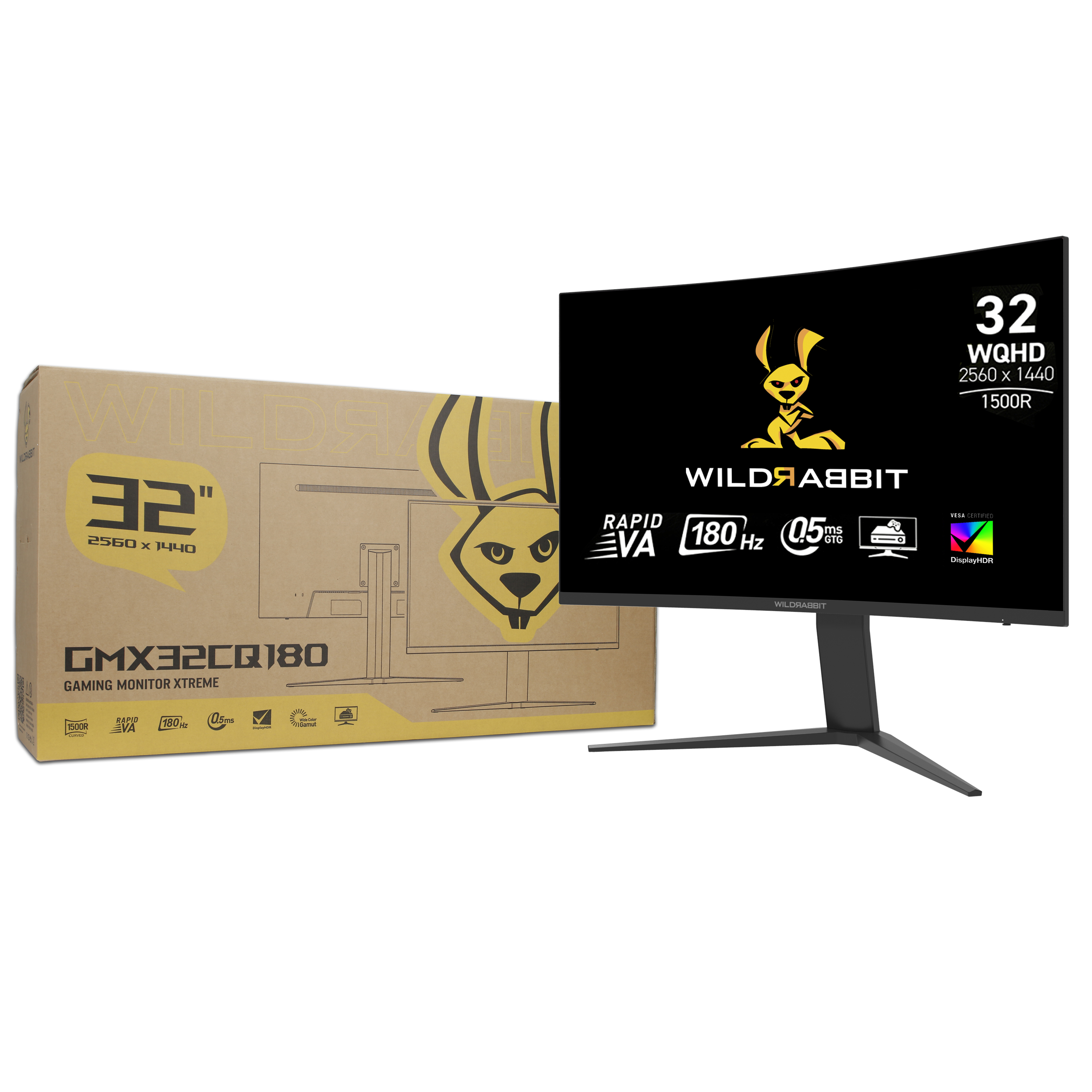 Wildrabbit GMX 32" WQHD LCD Gaming Moniteur Wildrabbit GMX 32" WQHD LCD Gaming Moniteur