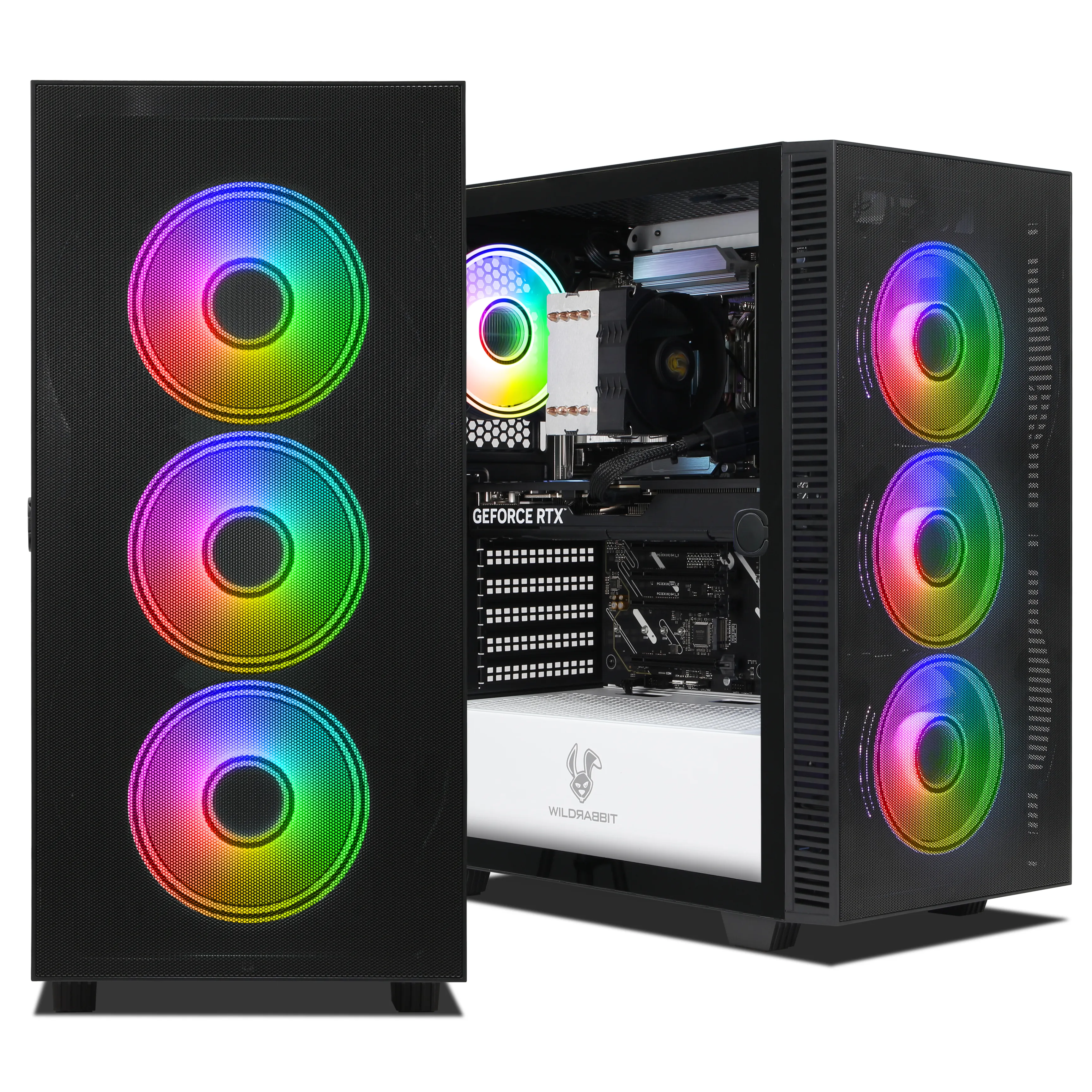 Wildrabbit Ultra Bundle | Intel Core Ultra 7 265KF | Nvidia GeForce RTX 5070 12GB | 32GB DDR5 RAM | 1TB NVMe SSD | Windows 11 | WiFi & Bluetooth | Wildrabbit GMX 32" WQHD LCD Gaming Monitor | Tastiera tedesca RGB di MSI | MSI Forge Mouse