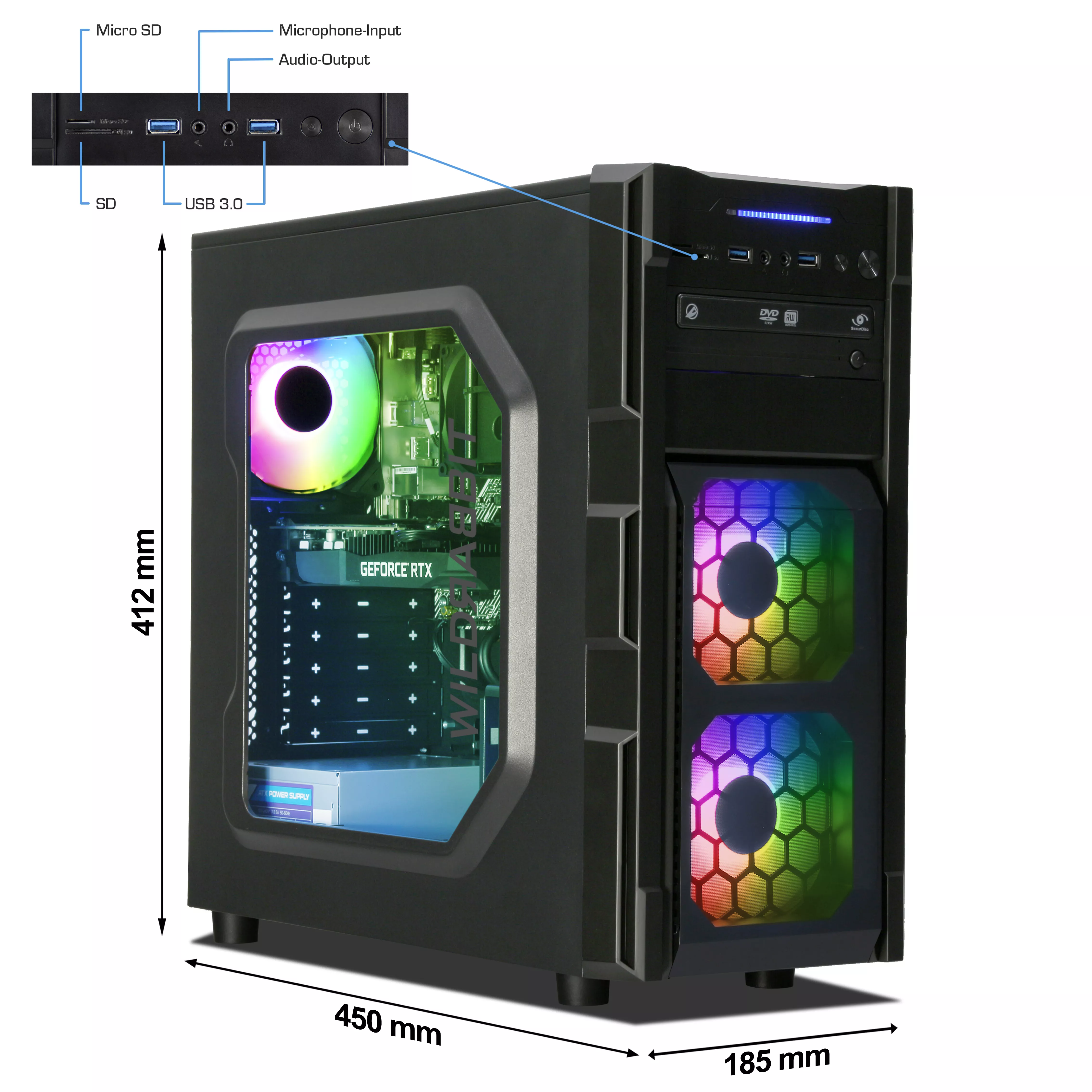 Cosmo Gaming V3 | AMD Ryzen 7 5700X | Nvidia GeForce RTX 3050 6GB | 16GB RAM | 1TB NVMe SSD | Windows 11 | WLAN | Libre Office Cosmo Gaming V3 | AMD Ryzen 7 5700X | Nvidia GeForce RTX 3050 6GB | 16GB RAM | 1TB NVMe SSD | Windows 11 | WLAN | Libre Office