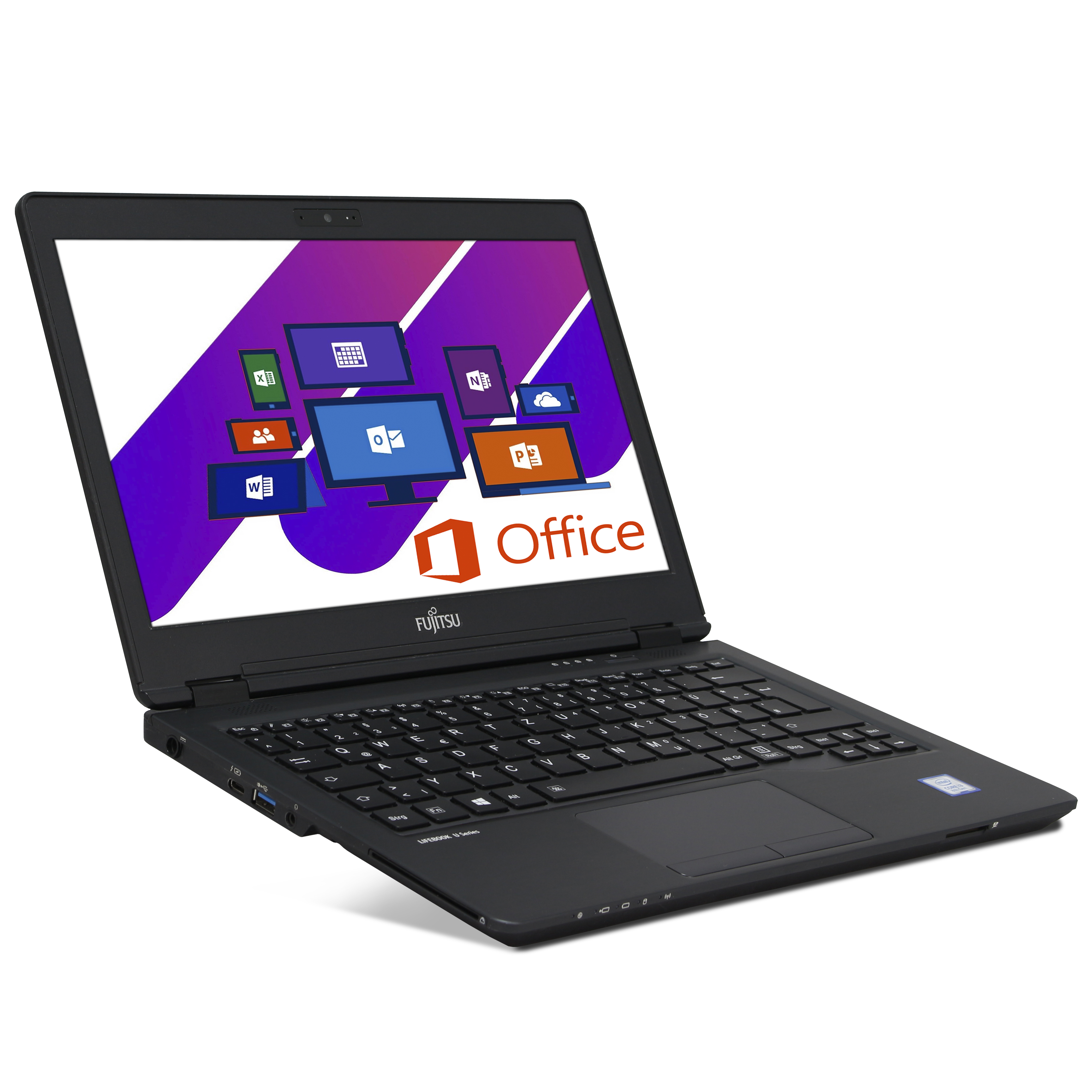 Fujitsu Refurbished Lifebook U729 | 16GB RAM | 512GB NVMe SSD | Intel Core i3-8145U | 12.5" Full HD Display | Windows 11 Pro | WiFi & Bluetooth | MS Office 2024