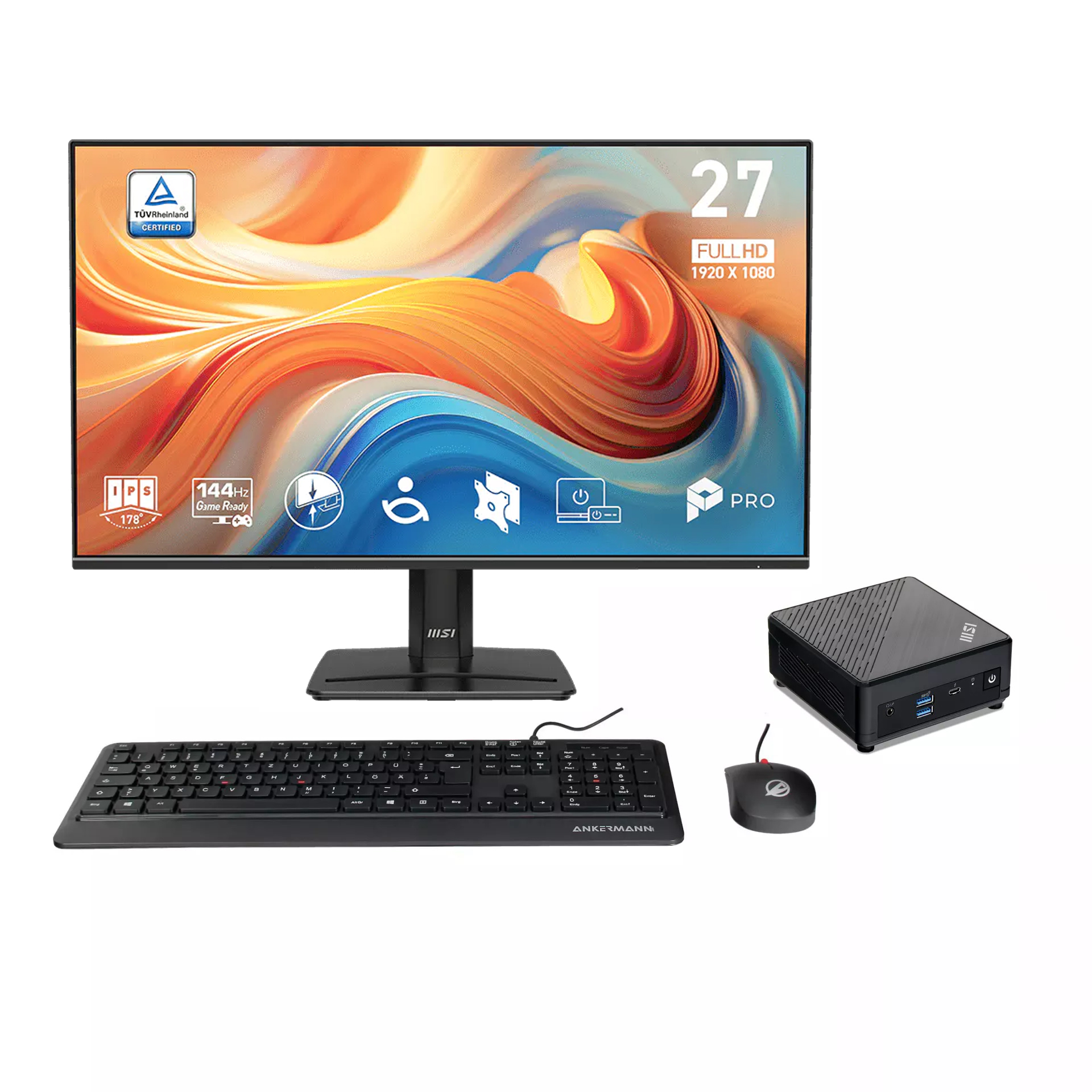 Office Cubi V3 Bundle | 16GB RAM | 1TB NVMe SSD | Windows 11 | Intel Core i7-1255U | WiFi & Bluetooth | MSI PRO MP 27" E14A Full-HD Monitor | Mouse & tastiera | MS Office 2024 Office Cubi V3 Bundle | 16GB RAM | 1TB NVMe SSD | Windows 11 | Intel Core i7-1255U | WiFi & Bluetooth | MSI PRO MP 27" E14A Full-HD Monitor | Mouse & tastiera | MS Office 2024