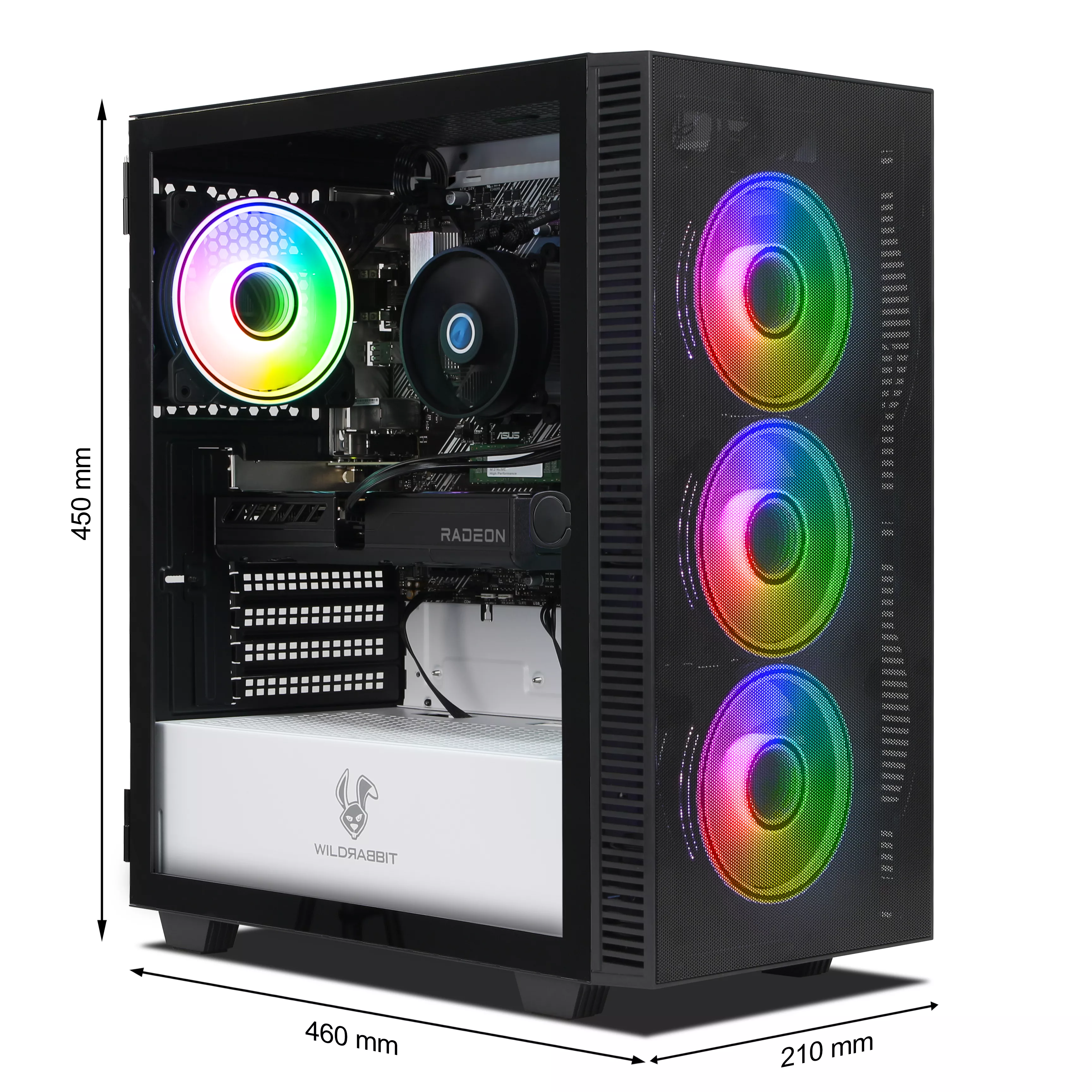 Wildrabbit Reactor | AMD Ryzen 7 5700X | Radeon RX 9060 XT 8GB | 16GB RAM | 1TB NVMe SSD | Windows 11 | WiFi