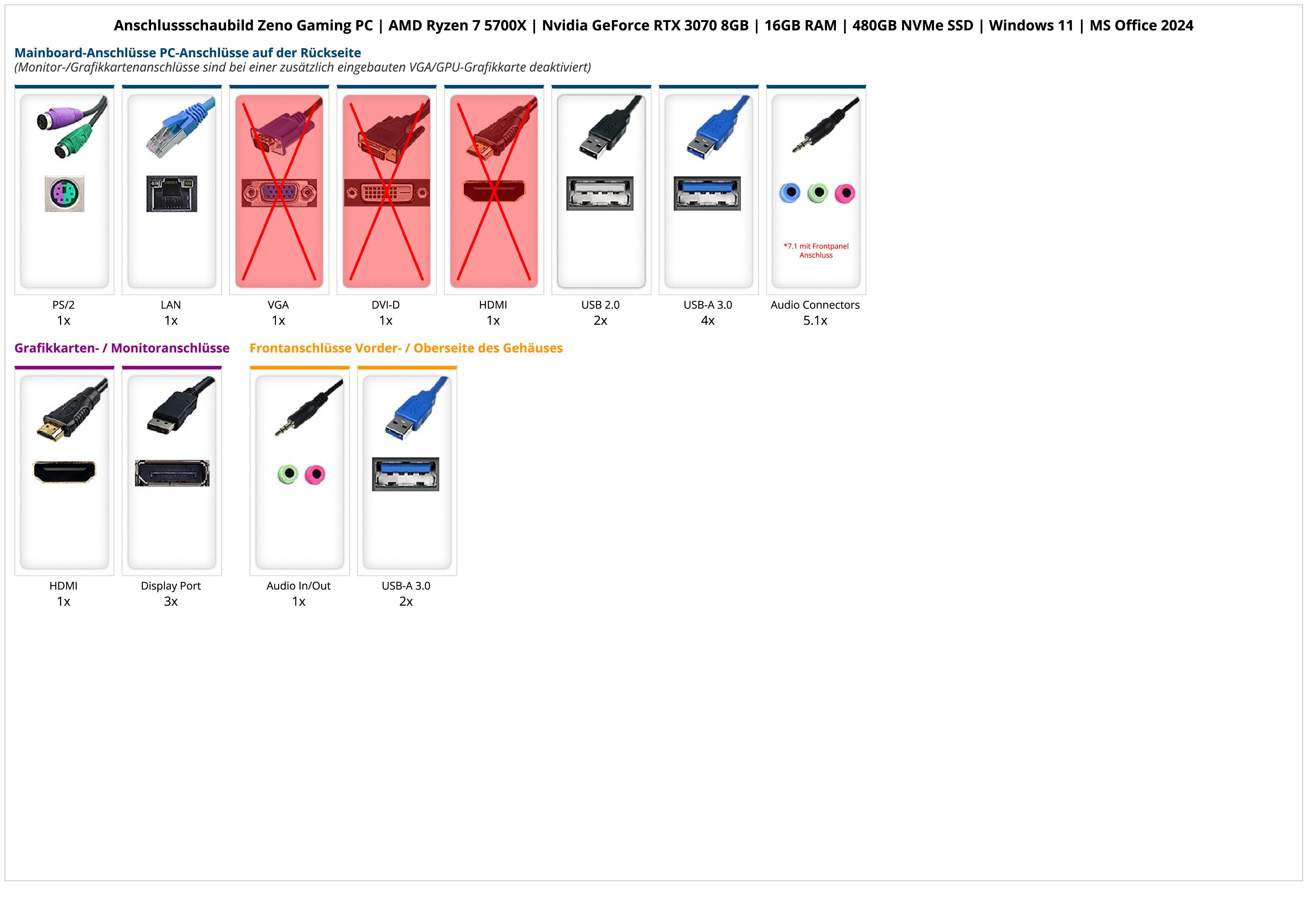 Zeno Gaming PC | AMD Ryzen 7 5700X | Nvidia GeForce RTX 3070 8GB | 16GB RAM | 480GB NVMe SSD | Windows 11 | MS Office 2024 Zeno Gaming PC | AMD Ryzen 7 5700X | Nvidia GeForce RTX 3070 8GB | 16GB RAM | 480GB NVMe SSD | Windows 11 | MS Office 2024