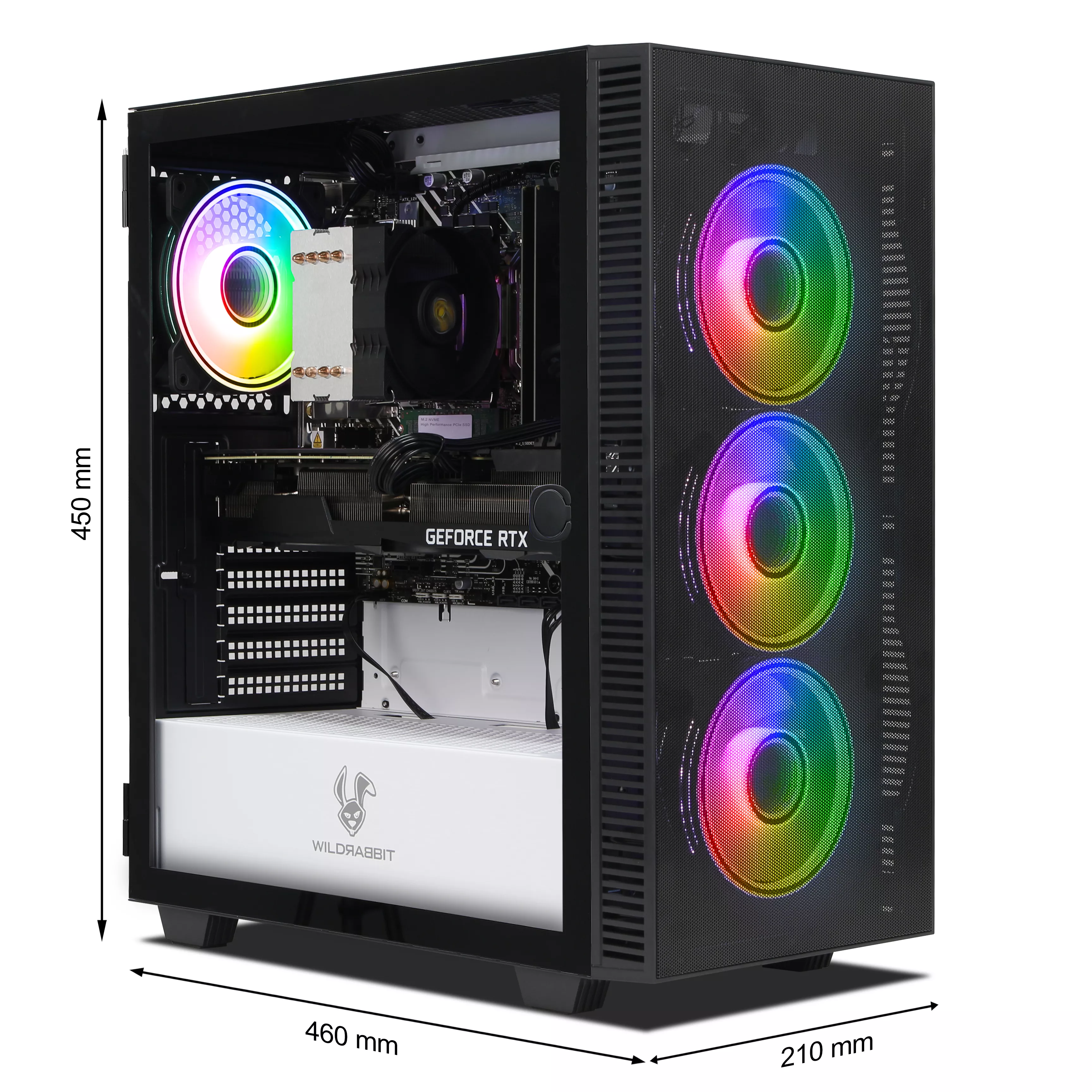 Crystal One Gaming PC | Intel Core i7-12700F | Nvidia GeForce RTX 3070 Ti 8GB | 32GB DDR5 RAM | 1TB NVMe SSD | Windows 11 | WLAN & Bluetooth