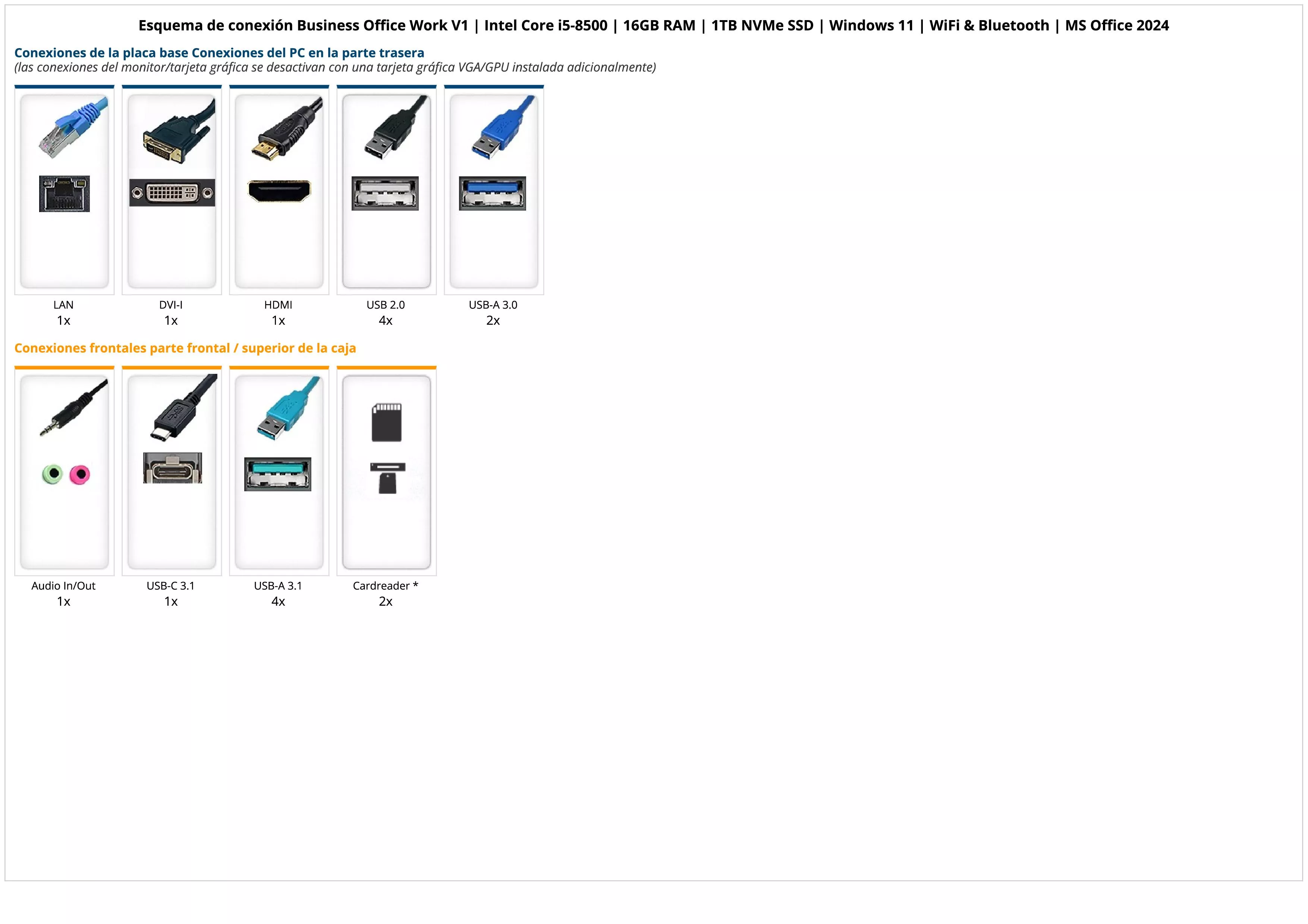 Business Office Work V1 | Intel Core i5-8500 | 16GB RAM | 1TB NVMe SSD | Windows 11 | WiFi & Bluetooth | MS Office 2024 Business Office Work V1 | Intel Core i5-8500 | 16GB RAM | 1TB NVMe SSD | Windows 11 | WiFi & Bluetooth | MS Office 2024