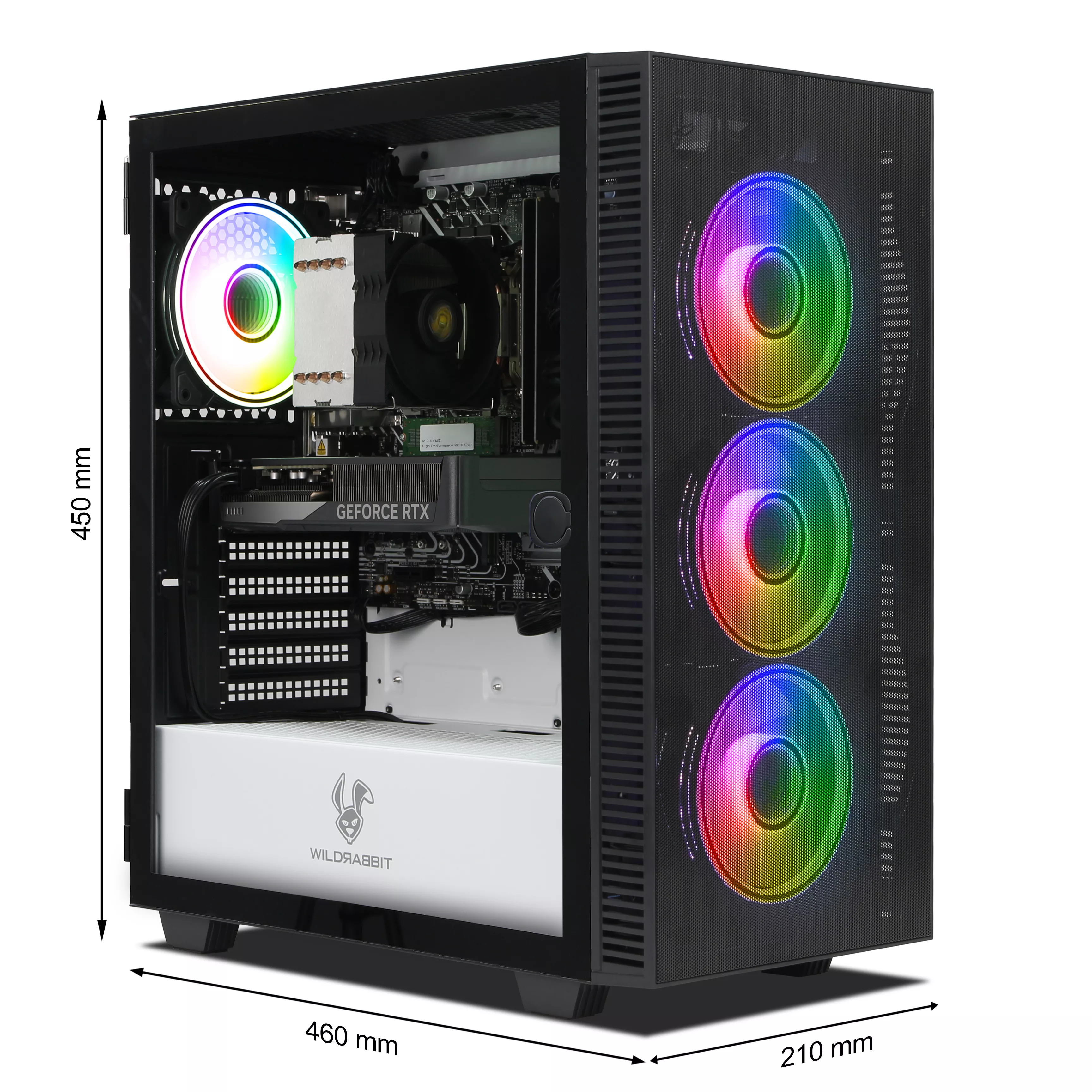 WILDRABBIT VenomX | Intel Core i5-14400F | Nvidia GeForce RTX 5060 Ti 16GB | 32GB DDR5 RAM | 1TB NVMe SSD | Windows 11 | WiFi & Bluetooth