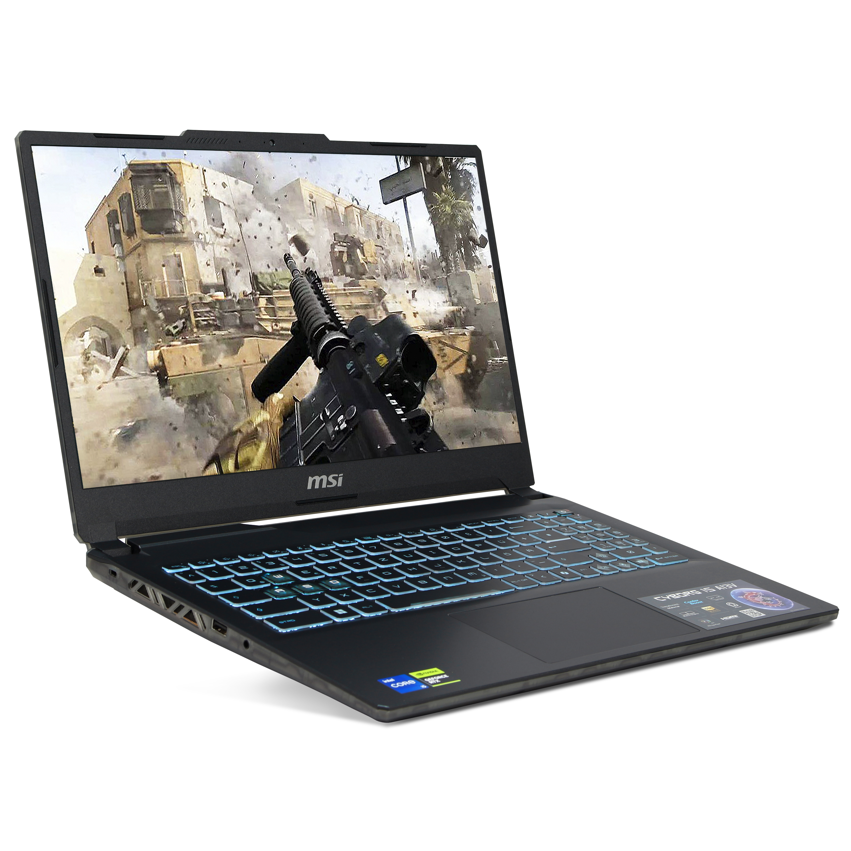 MSI Cyborg 15 A13VE-888 Gaming | 16Go DDR5 RAM | 512Go NVMe SSD | Intel Core i5-13420H | 15.6" Full HD LED Display | Nvidia GeForce RTX 4050 6Go | Windows 11 Pro | WLAN & Bluetooth | MS Office 2024 MSI Cyborg 15 A13VE-888 Gaming | 16Go DDR5 RAM | 512Go NVMe SSD | Intel Core i5-13420H | 15.6" Full HD LED Display | Nvidia GeForce RTX 4050 6Go | Windows 11 Pro | WLAN & Bluetooth | MS Office 2024