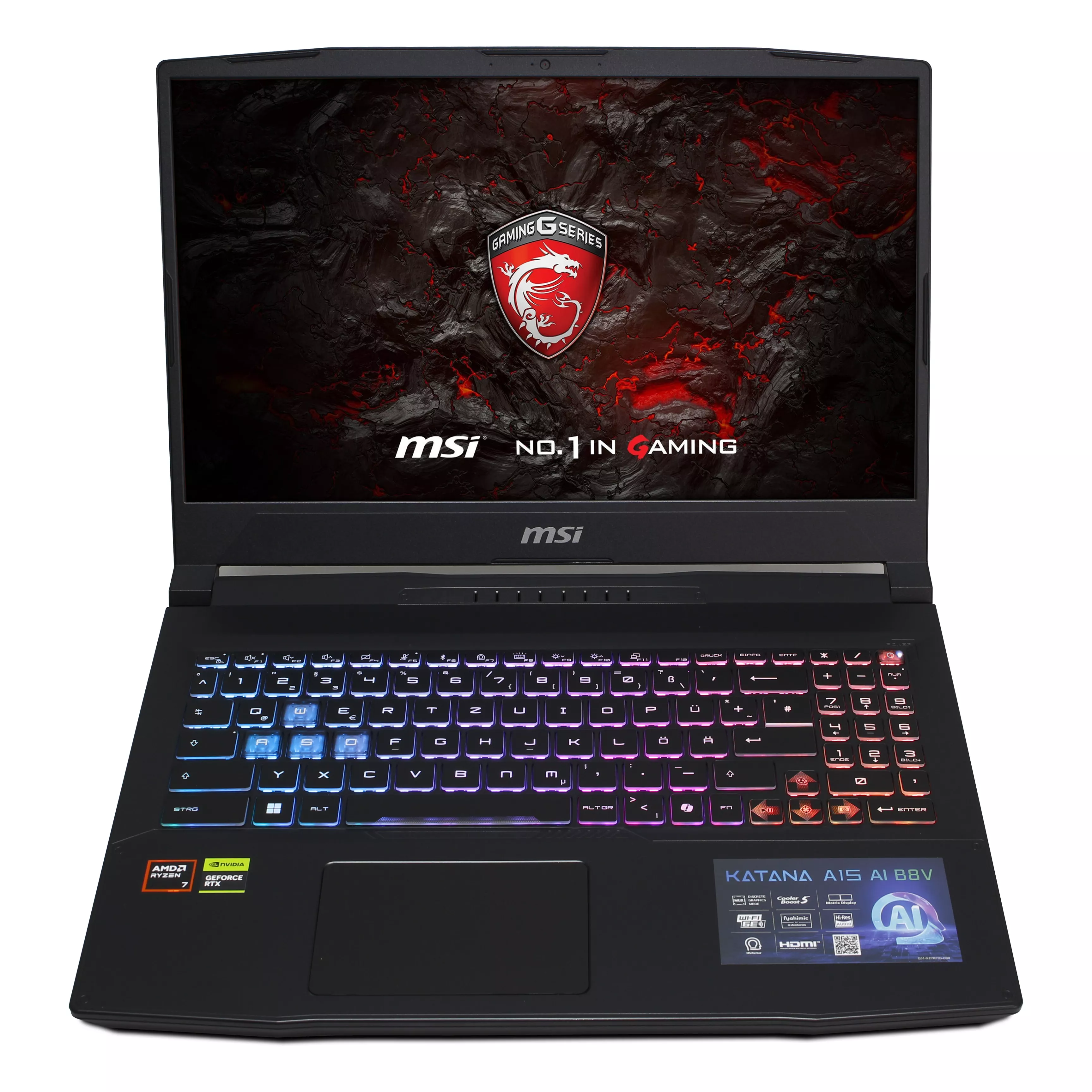 MSI Katana A15 AI B8VF-451 Gaming | 16GB DDR5 RAM | 512GB NVMe SSD | AMD Ryzen 7 8845HS | 15.6" Full HD LED Display | Nvidia GeForce RTX 4060 8GB | Windows 11 Pro | WLAN & Bluetooth | MS Office 2024