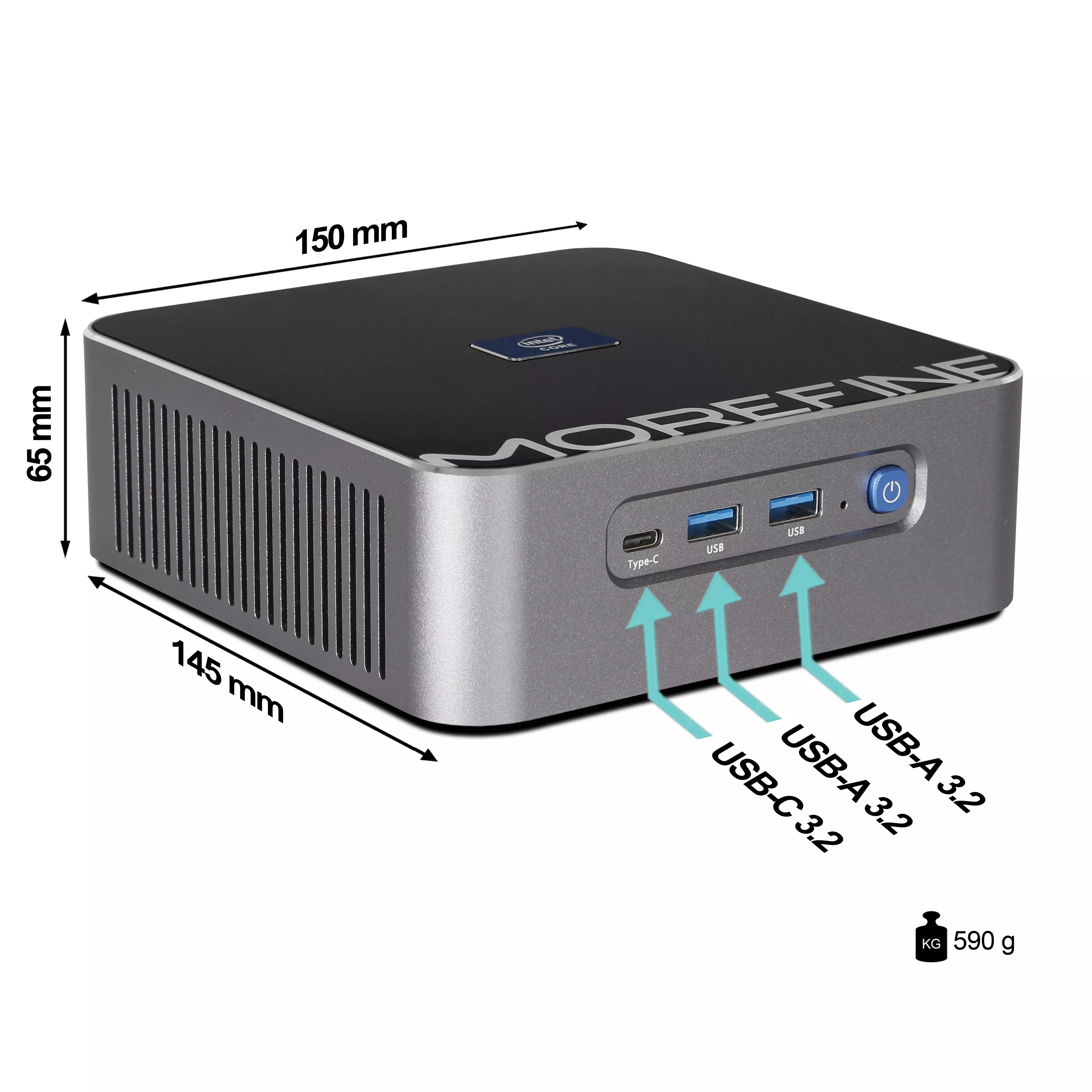 Ankermann S600 Mini PC | 32GB DDR5 RAM | 1TB NVMe SSD | Windows 11 | Intel Core i9-13900HK | WLAN & Bluetooth | MS Office 2024