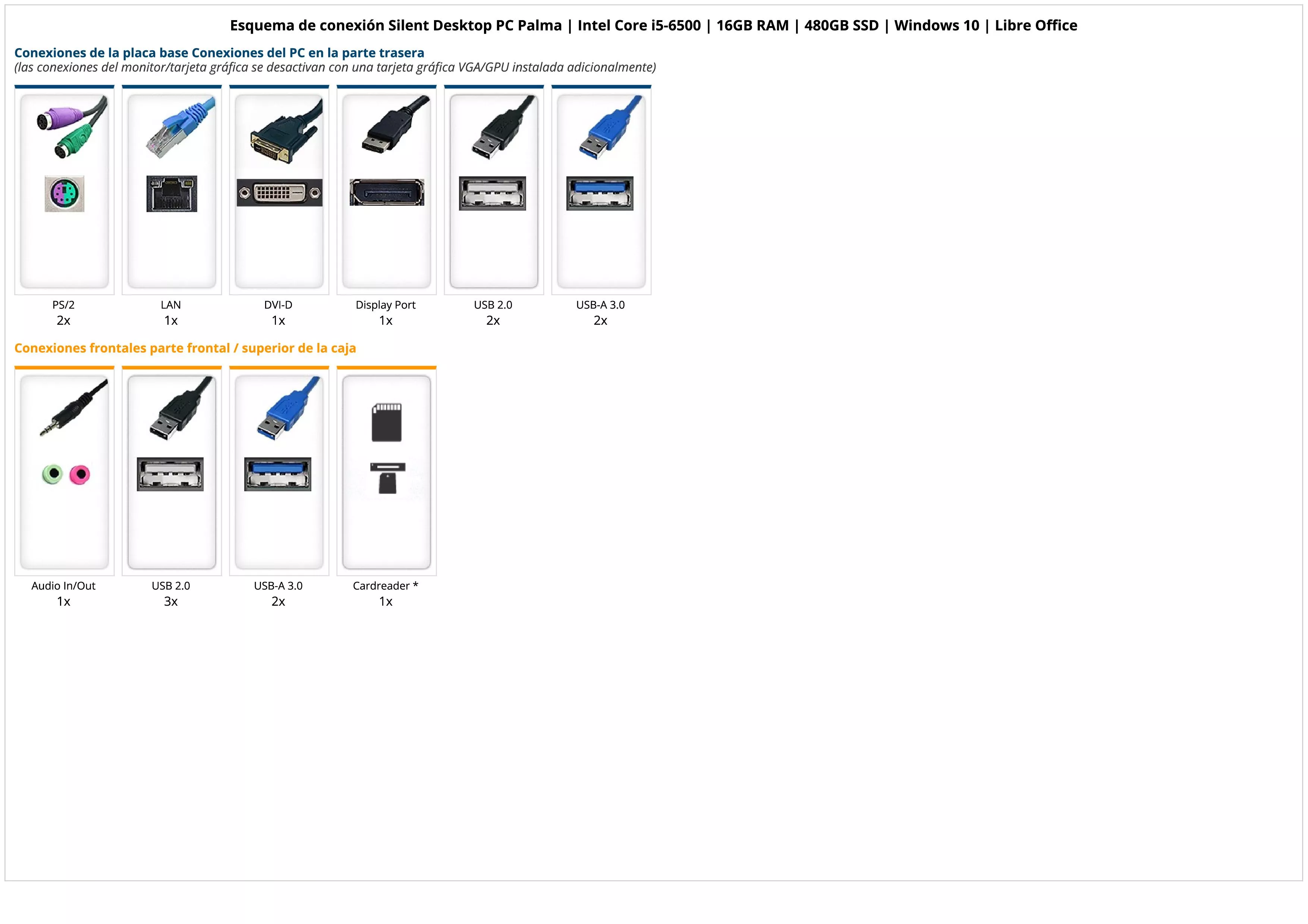 Silent Desktop PC Palma | Intel Core i5-6500 | 16GB RAM | 480GB SSD | Windows 10 | Libre Office Silent Desktop PC Palma | Intel Core i5-6500 | 16GB RAM | 480GB SSD | Windows 10 | Libre Office