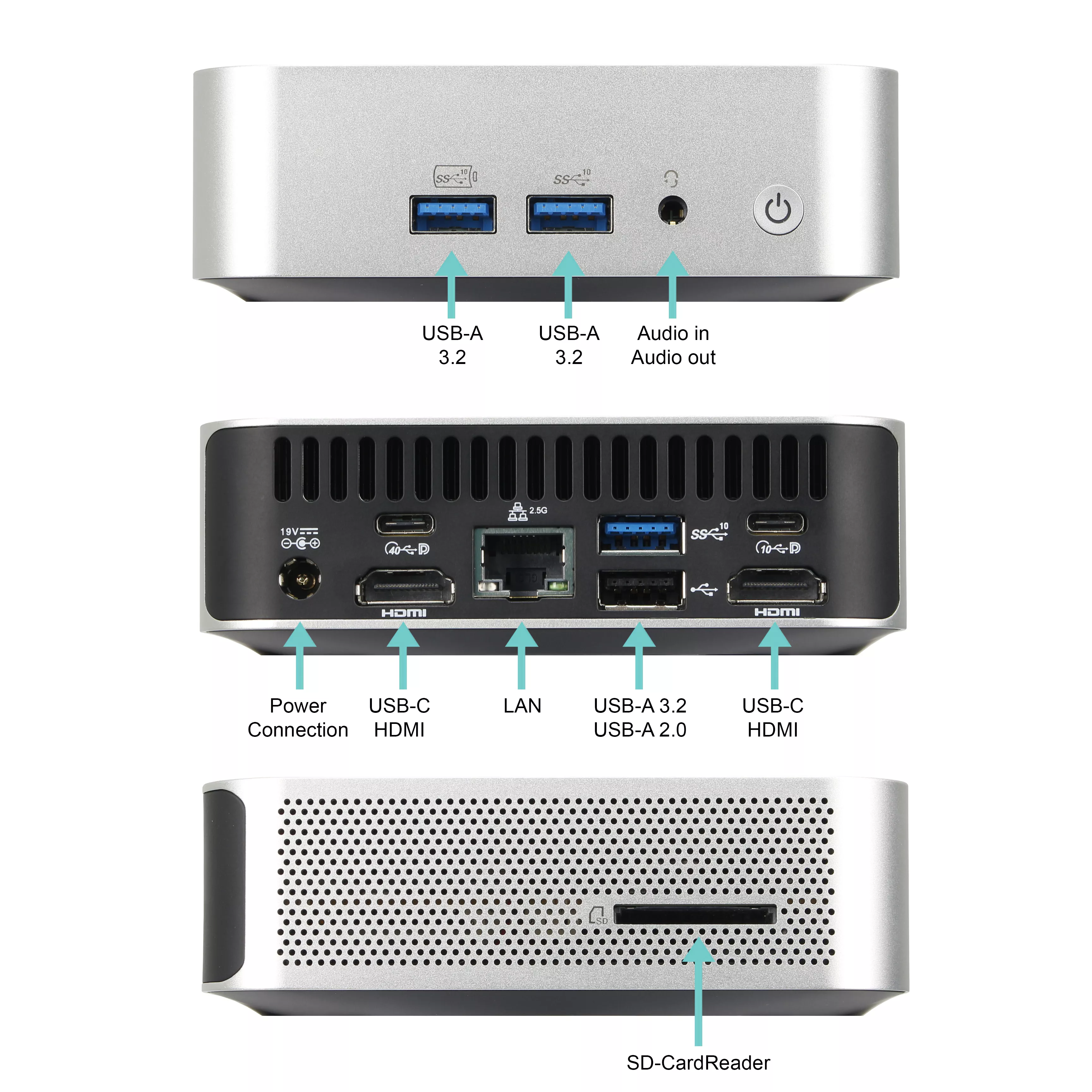 Geekom A6 Mini PC | 16GB DDR5 RAM | 1TB NVMe SSD | Windows 11 | AMD Ryzen 7 - 6800 | WLAN & Bluetooth | MS Office 2024